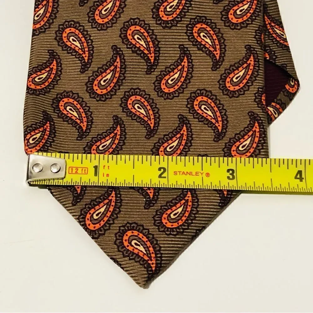 Ermenegildo Zegna Paisley Italy Silk Neck Tie